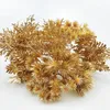 装飾的な花10cm 6pcs人工植物枝の金色の銀色の偽の松の円錐雪の花の家の装飾diyパーティーの装飾