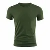 Herren Basic T -Shirt Feste Farbe kurzärmelige T -Shirts Sommer einfach lässige Fitnessstudio Muskel Crew Hals Schlanke Fit Tops T -Shirts Männliche Kleidung 240419