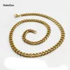 Stränge Babedon 3mm5 mm7mm 7 mm kubanische Kette Edelstahl Halskette wasserdicht 18K Gold plattiert Punk Mens Schmuck DIY Accessoires 240424