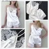 Sexy Set Leisure pajama set sexy satin pajamas summer womens fashionable hollow underwear Q240426