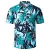 Men's Casual Shirts Palm Tree Printed Hawaiian Beach Shirt for Men 2019 Summer Short Sleeve 5XL Aloha Shirts Mens Holiday Vacation Clothing Chemise 240424