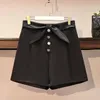 Kvinnors shorts Nya 2022 Womens Summer Plus Size Shorts Womens Stor lös casual breda benfickor Black Bow Shorts 3xl 4xl 5xl 6xl 7xll2404