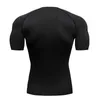 Camisetas de camisetas masculinas camisa de compressão de camisetas de sprint esportes de ginástica esportes de tampa rápida e respirável Black Fitness Sports Roupos de fitness roupas j240426