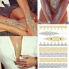 Tattoo Transfer Waterproof Temporary tattoo Sticker gold sliver metallic henna hair tatto flash tatoo fake tattoos for women 240426