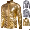 Herrjackor röd metallisk glitterbomber män kvinnor blixtlås front glänsande basebolljacka kappa scen dans prom halloween kostym 2xl d dhedf