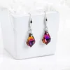 Araña colgante de araña femenina aretes de agua de cristal aretes boho color plate -circón piedra larga pendientes colgantes para mujeres joyas de boda para niñas joyas de boda