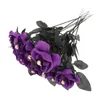 装飾的な花ブラックバラ人工ダイニングテーブルデコレーションハロウィーンパーティープロップ