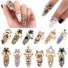 النحاس Zircon Zircon قابلة للتعديل قابلة للتعديل Crystal Crown Nail Gold Plated Manicure Moint Ring for Women Trend Party Jewelry