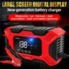 12V 6 AMP Intelligent Automatic Battery Charger/mantenedor com tela LCD, Modos de verão/inverno para reparo por impulso