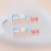 False Nails French moda Sweet Love Heart Square Square Fake Nials Cobertle Complet Incretable Press On DIY