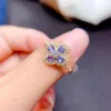 Cluster Rings MeiBaPJ Natural Tanzanite Gemstone Flower Fashion Ring For Women 925 Sterling Silver Fine Wedding Jewelry