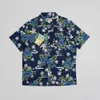 Men's Casual Shirts BOB DONG Rose Graphic Aloha Shirts For Men All-Cotton Hawaiian Shirts Blue 240424