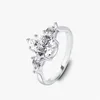 Cluster Rings 2ct Pear Cut Moissanite Ring S925 Sterling Silver Three-stone Design Teardrop Shape Women Elegant Wedding Engagement