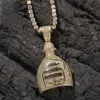 Hip Hop Bottle Pendant Necklace Topping 5a Zircon Bar Pua Rap Jewelry Men Gift