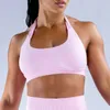 Yoga -Outfit High Impact Sports BH Frauen Halhter Halsriemen gepolstert Rückenfreie BHs nahtloses Fitnessstudio Crop Top Training Tops