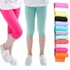 Trousers 3-10 Year Old Girl Knee Length Childrens Fifth Pant Candy Color Childrens Tailored Clothes Spring/Summer Full Match Bottom LegsL2404