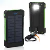 Mobiltelefonbanker Solar Power Bank Portable Waterproof Externt Battery 20000mah Mobiltelefonladdare LED PowerBank lämplig för iPhone och Huawei 240424