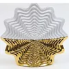 Vases Créativité Stripe Polygonal Stripe Gold Plated Vase Vase Golden Flower Arrangement de bureau Décoration Floral Modern Home Decor