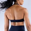 Yoga -Outfit High Impact Sports BH Frauen Halhter Halsriemen gepolstert Rückenfreie BHs nahtloses Fitnessstudio Crop Top Training Tops