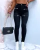 Damesbroek Pant Sexy Fashion Zipper Button Design Bonte Long Skinny Y2K Trousers Ladies Streetwear