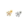 Dangle Chandelier 1Piece Exquisite Crystal Zircon Flower Stud Earrings For Women Girls Christmas Earrings Jewelry New Year Accessories Party Gifts