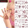 문신 전송 6pcs/lot henna henna henna hand temporary tattoo for fomen brown henna 문신 바디 아트 적갈색 문신 Hena 240426