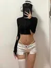 Women's Shorts 2024 Summer New Womens Sexy Low-waisted Bodycon Denim Ultra Shorts Slim and Skinny Wide-leg Hot Pants Y240425