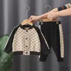 Kleidungssets Herbst Frühling Neue Kinder Mode Full Printing Clothing Sets Baby Boys Handsome Reißverschlussjacke+Hosen Kleinkind Trailsuit