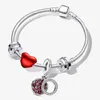Beaded New Silver Plated Charm Armband Lämplig för kvinnor med kristallpärlor Pandas Diy Fashion Märke söta djur husdjursmycken gåvor