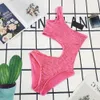 Designer Bikinis Solid Color One-pieces Swimsuit Mesh Letter Embroidery See-through Lace Sexy Swimsuit For Women Bikini Summer Swimwear Beach Swimsuit FZ2404262