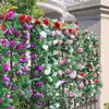 Fleurs décoratives 2m Vin de fleur de rose décor artificiel à la maison 16 Fête de mariage de la tête fausse plante mural balcon décoration de chambre à coucher