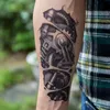 Tattoo Transfer tillfällig 3D Black Robot Mechanical Arm Fake Transfer Tattoo Stickers Cool Men Spray Waterproof Designs 240426