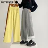 Frauenhose BGTeever Chic Casual Dicker Samt warme Damen Jogginghosen Winter Mode Elastic Taille Weibliche Sticken gedrucktes Weitbein