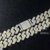 Niestandardowe mrożone 925 Sterling Silver Moissanite Diamond Miami Cuban Cuban łańcuch 18K Złoty Hip Hop Naszyjnik Biżuteria Męska Łańcuch Link Cuban Link