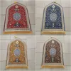 Tissu de prière islamique musulman Tissu de flanelle Antisilp Culte de tapis couverture genoux imprimé tapis de voyage portable Ramadan cadeau 240418