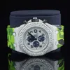 Designer Watch Luxus Automatische mechanische Uhren Luxuries Branded Bust Down Moissanite Rapper Hip Hop Chrono für Männer Gummi -Gürtel bei Wholesales Preis Bewegung WRI