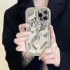 Cas de téléphone portable Nouveau case de modèle de motif de pliage doux pour l'iPhone 15 14 13 12 11 Pro Max MINI Couverture de protection de motif météorite à l'épreuve des chocs J240426