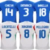 24 25 Bonucci voetbalshirts Jorginho Insigne Verratti Men Kids Football Shirts Chiesa Barella Chitalia Faiellini Pellegrini European Cup Piayer