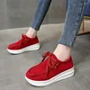 Casual Shoes European American grube obok siebie mokasyny damskie 2024 przednie koronki pochylone obcasy wulkanizowane pojedynczy zapatos mujer