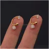 Stud 2pcs Aço inoxidável Cristal mínimo CZ ESTAR EAR EAR EARRO BRIAGEM MULHERS HELIX HELIX TRAGUS CARTILAGEM CONCH DAI JEWELS DE PERIGURAÇÃO DR DHO5U