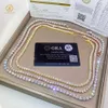 GRA VVS 2MM 3MM 4MM MOISSANITE S925 925 STERLING SLATER 10K 14K Gold Chain Tennis Colar para homens Mulheres