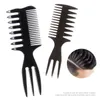 2 Sides Wide and Fine Teeth Hair Combs Woman Tangle Curly Hair Fork Pick Brushes Anti-static Pro Salon Hair Styling Tool