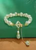 Bärade strängar lyxiga vintage blekna imitation Hetian Jade Armband Elegant Temperament Party Wedding Fashion Jewelry for Women Gift4419983