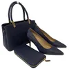 Chaussures habillées Black High Heel Mesdames avec des pompes de sac à main féminines assorties et un sac à main de mode 3pcs Test 6Colors