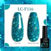 Esmalte liilycute glitter lantejas uv gel esmalte de unha de unha brilhante primavera verão cor semi -permanente absorve tudo para manicure unhas artish y240425