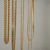 Brins 18 carats en acier IP en or 18 km chaîne cubaine épaisse courte courte et potelle collier de chaîne de serpent à double couches Miami 240424