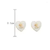 Orecchini per borchie Forma del cuore bianco rosa simpatica tendenza della moda coreana amore penzolando romantico semplice orecchini donne piercing