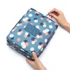 Korean Printed Cosmetic Bag Lotion Compartment Toiletry Bag Travel Portable Handbag Detachable Large Capacity Storage Bag