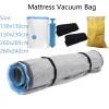 Вакуумная сумка с матрасом с синим цветом на молнии для перемещения, хранения, вакуумной матрас с ремешками с ремнями