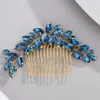 Headpieces Red Wedding Head Sieraden 12 Kleur Blauw Rhinestone Bridal Hair Accessoires Handmade Comb Women Christmas Tiara